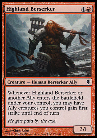 Highland Berserker (Zendikar) Medium Play