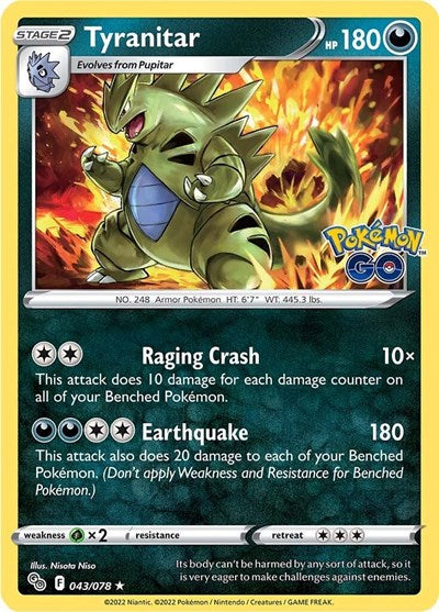 Tyranitar (Pokemon GO) Light Play Holofoil
