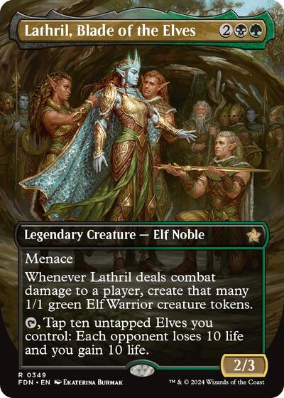 Lathril, Blade of the Elves (Borderless) (Foundations) Near Mint Foil