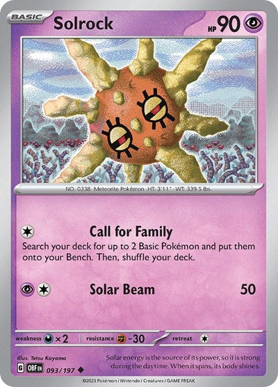 Solrock (Scarlet and  Violet: Obsidian Flames) Light Play