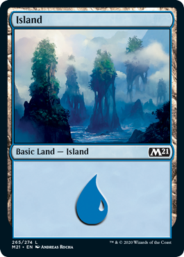 Island (265) (Magic 2021 Core Set) Light Play