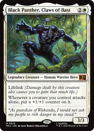 Black Panther, Claws of Bast (Commander: Marvel Super Heroes) Light Play Foil