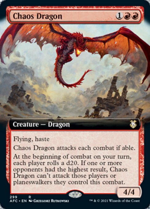 Chaos Dragon (Extended Art) (Commander 2021 Forgotten Realms) Light Play