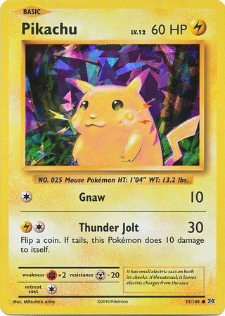 Pikachu - 35/108 (Cracked Ice Holo) (Deck Exclusives) Light Play Holofoil