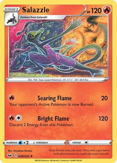 Salazzle (SWSH01: Sword & Shield Base Set) Medium Play
