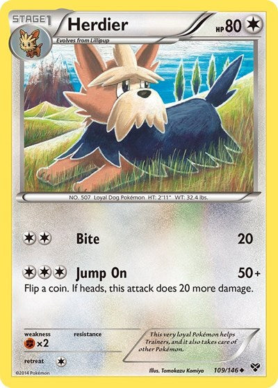 Herdier (XY Base Set) Medium Play