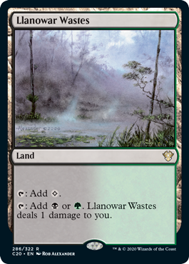Llanowar Wastes (Commander 2020 Ikoria) Heavy Play