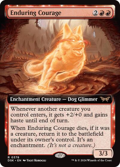 Enduring Courage (Extended Art) (Duskmourn: House of Horror) Light Play