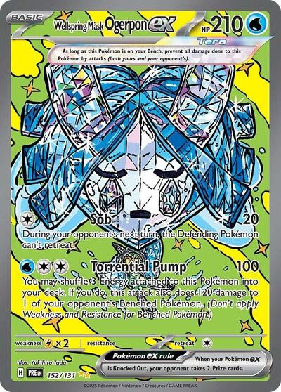 Wellspring Mask Ogerpon ex - 152 (SV: Prismatic Evolutions) Light Play Holofoil