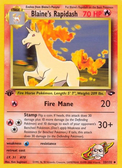 Blaine's Rapidash (Gym Challenge) Medium Play 1st Edition