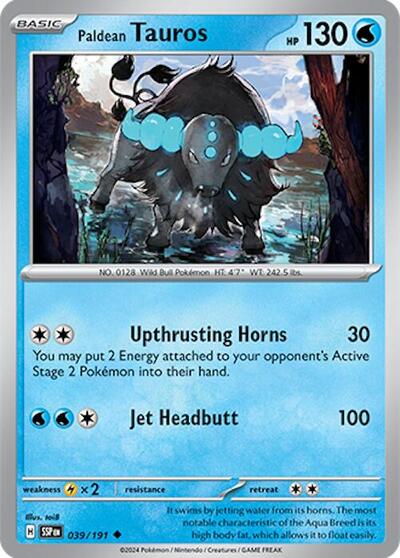 Paldean Tauros - 039 (SV08: Surging Sparks) Light Play