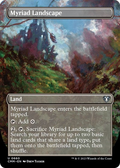 Myriad Landscape (Borderless) (Commander Masters) Light Play