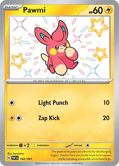 Pawmi - 142 (SV: Paldean Fates) Light Play Holofoil