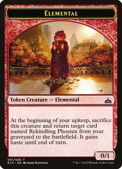 Elemental Token (001) (Rivals of Ixalan) Light Play