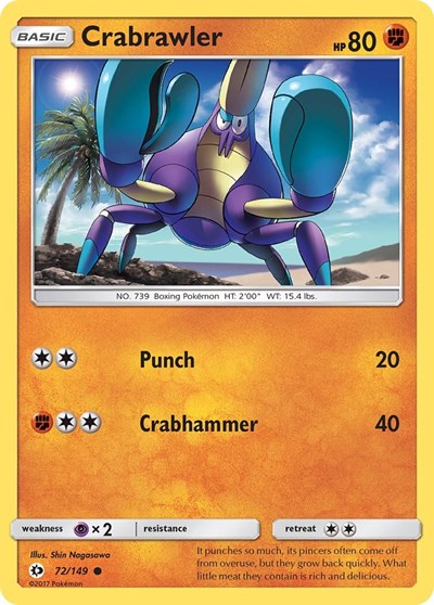 Crabrawler (SM Base Set) Medium Play Reverse Holofoil