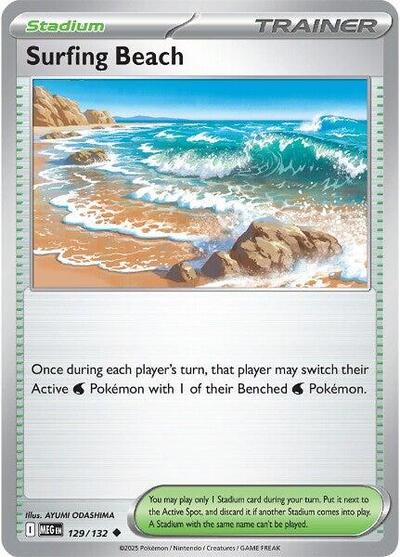 Surfing Beach (ME01: Mega Evolution) Light Play Reverse Holofoil