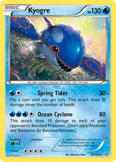 Kyogre (XY - Primal Clash) Light Play