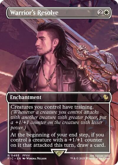 Warrior's Resolve (Borderless) (Commander: FINAL FANTASY) Near Mint Foil