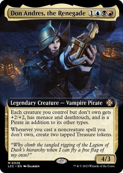 Don Andres, the Renegade (Extended Art) (Commander: The Lost Caverns of Ixalan) Light Play