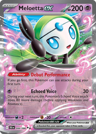 Meloetta ex (SV: Black Bolt) Light Play Holofoil