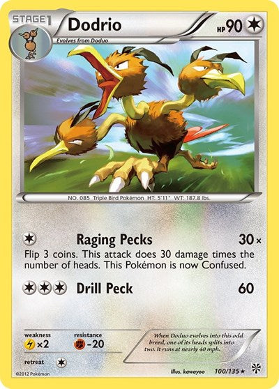 Dodrio (Plasma Storm) Damaged / Poor Reverse Holofoil