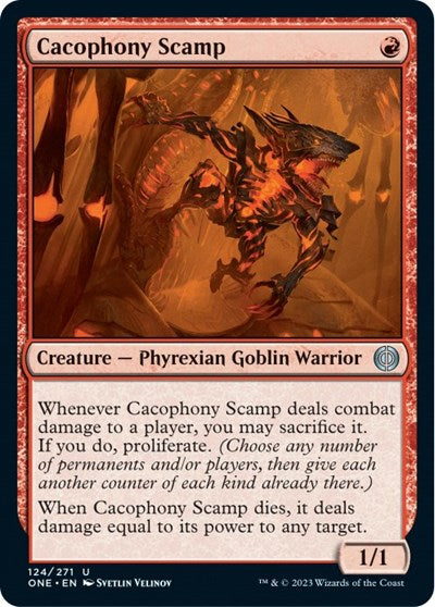 Cacophony Scamp (Phyrexia: All Will Be One) Light Play Foil
