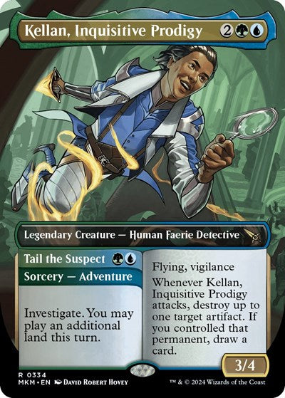 Kellan, Inquisitive Prodigy (Borderless) (Murders at Karlov Manor) Light Play