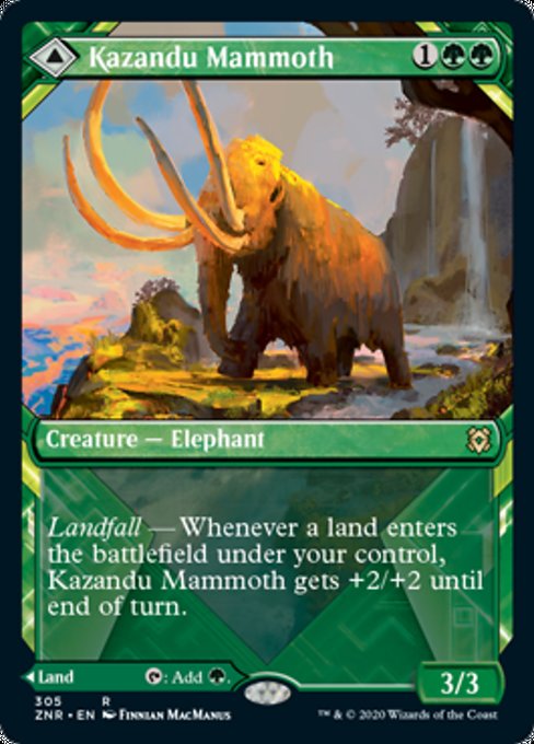Kazandu Mammoth / Kazandu Valley (Showcase) (Zendikar Rising) Light Play