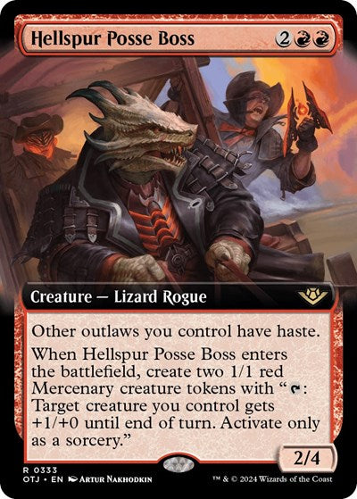 Hellspur Posse Boss (Extended Art) (Outlaws of Thunder Junction) Light Play Foil
