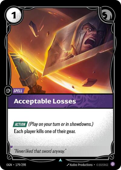 Acceptable Losses (Origins) Light Play