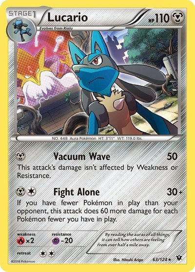 Lucario (63) (XY - Fates Collide) Light Play Reverse Holofoil
