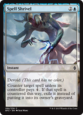 Spell Shrivel (Battle for Zendikar) Light Play