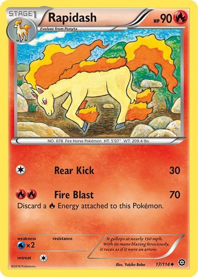 Rapidash (XY - Steam Siege) Damaged / Poor