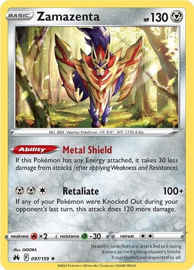 Zamazenta (Crown Zenith) Near Mint Holofoil