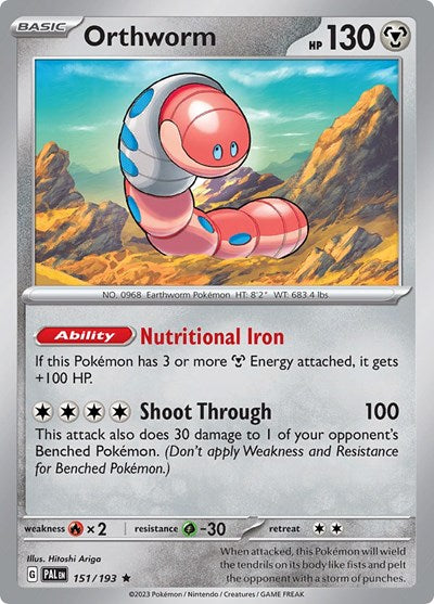 Orthworm (SV02: Paldea Evolved) Light Play Holofoil