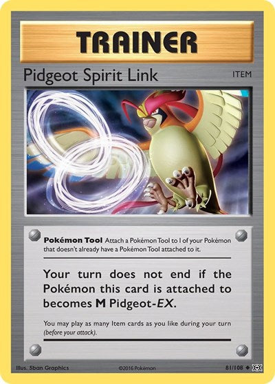 Pidgeot Spirit Link (XY - Evolutions) Light Play Reverse Holofoil