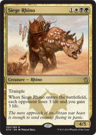 Siege Rhino (Khans of Tarkir) Light Play Foil