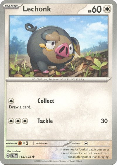 Lechonk - 155 (Scarlet and Violet: Base Set) Light Play Reverse Holofoil