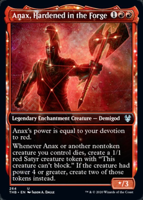 Aanax, Hardened in the Forge (Showcase) (Theros Beyond Death) Light Play