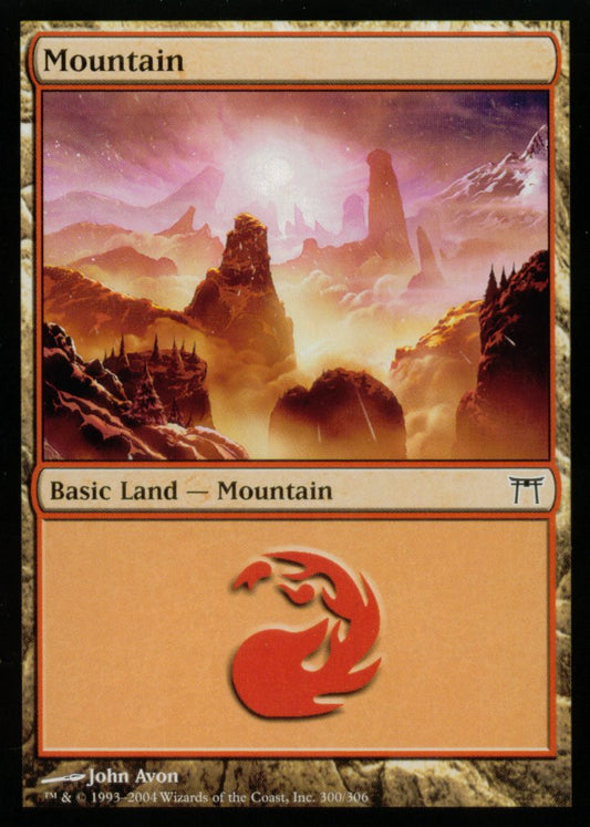 Mountain (300) (Champions of Kamigawa) Heavy Play