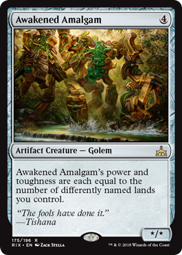 Awakened Amalgam (Rivals of Ixalan) Light Play