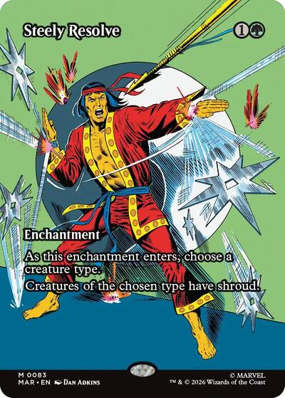 Steely Resolve (Borderless) (Marvel Eternal-Legal) Light Play