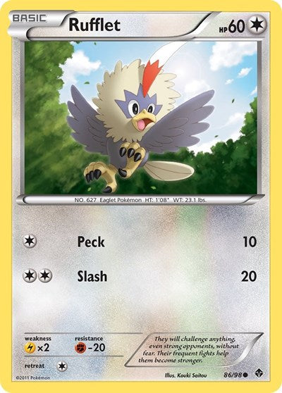 Rufflet (86) (Emerging Powers) Light Play Reverse Holofoil