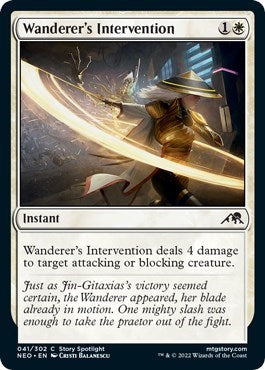 Wanderer's Intervention (Kamigawa: Neon Dynasty) Light Play Foil