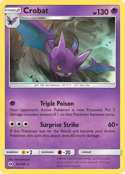 Crobat (SM Base Set) Damaged / Poor Holofoil