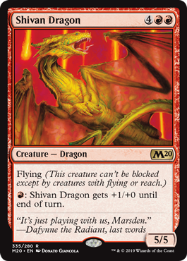 Shivan Dragon (Magic 2020 Core Set) Medium Play