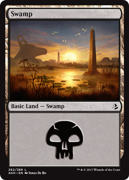 Swamp (3) (Amonkhet) Light Play