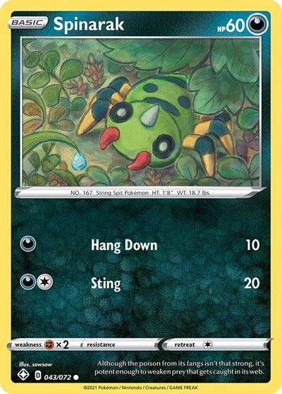 Spinarak (Shining Fates) Light Play Reverse Holofoil