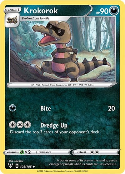 Krokorok (SWSH04: Vivid Voltage) Light Play Reverse Holofoil