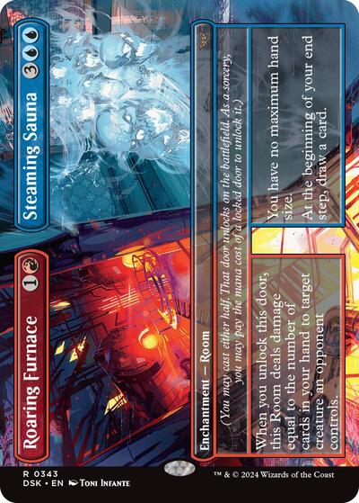 Roaring Furnace / Steaming Sauna (Borderless) (Duskmourn: House of Horror) Light Play